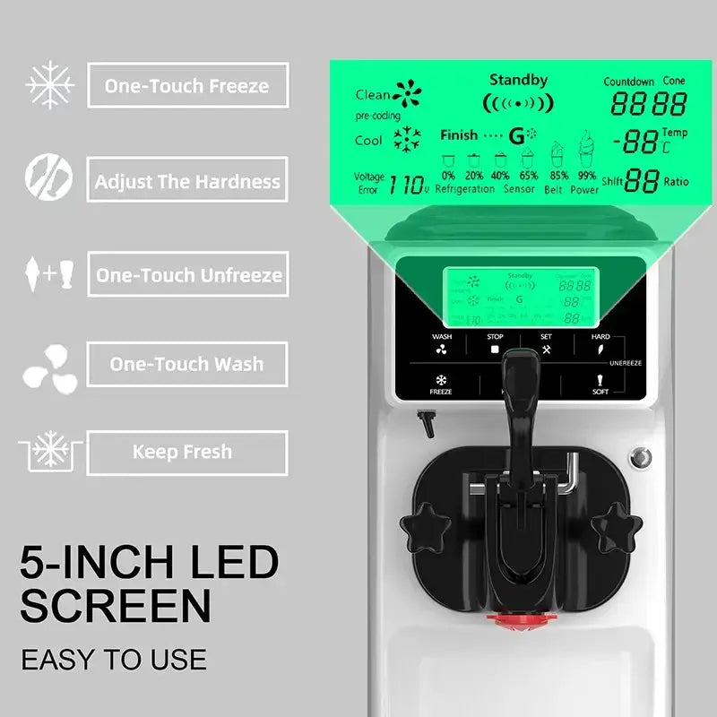 GSEICE ST16RE Commercial Ice Cream Maker,Limited time discount,Silky texture acai Ice Cream Machine For Home use GSEICE