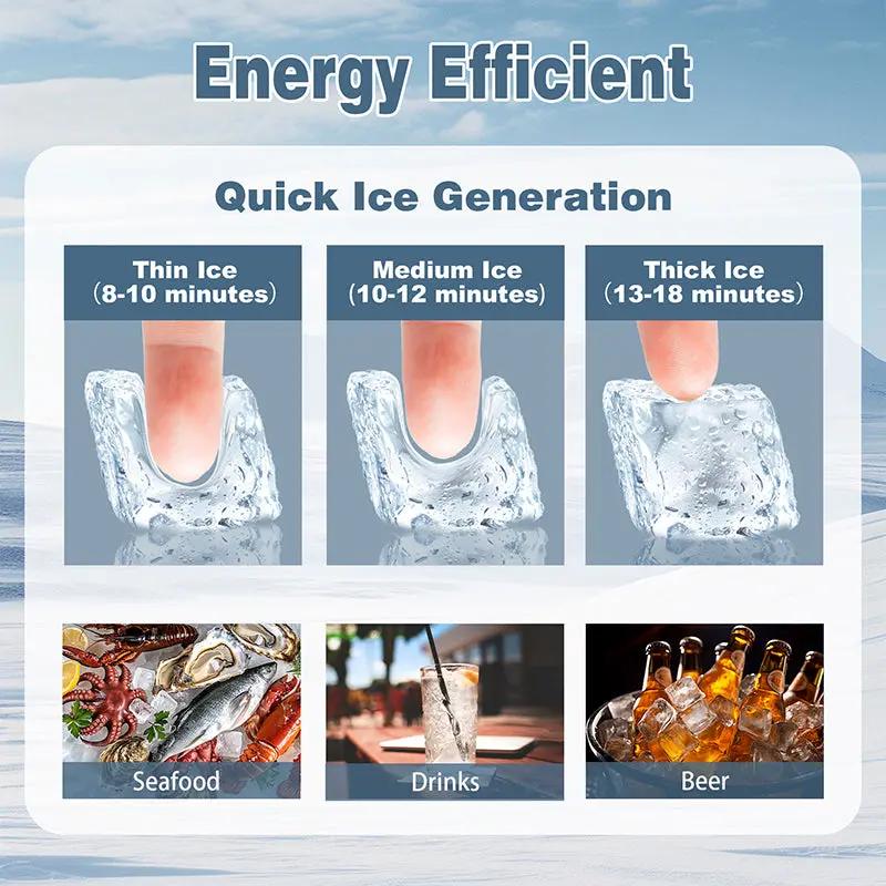 Upgraded Commercial Ice Maker Machine,GSEICE SY80 110V Ice Maker Machine 80LBS/24H with 28LBS Bin, Stainless Steel Automatic Operation Under Counter Ice Machine for Home Bar, Include Water Filter, Scoop, Connection Hose GSEICE