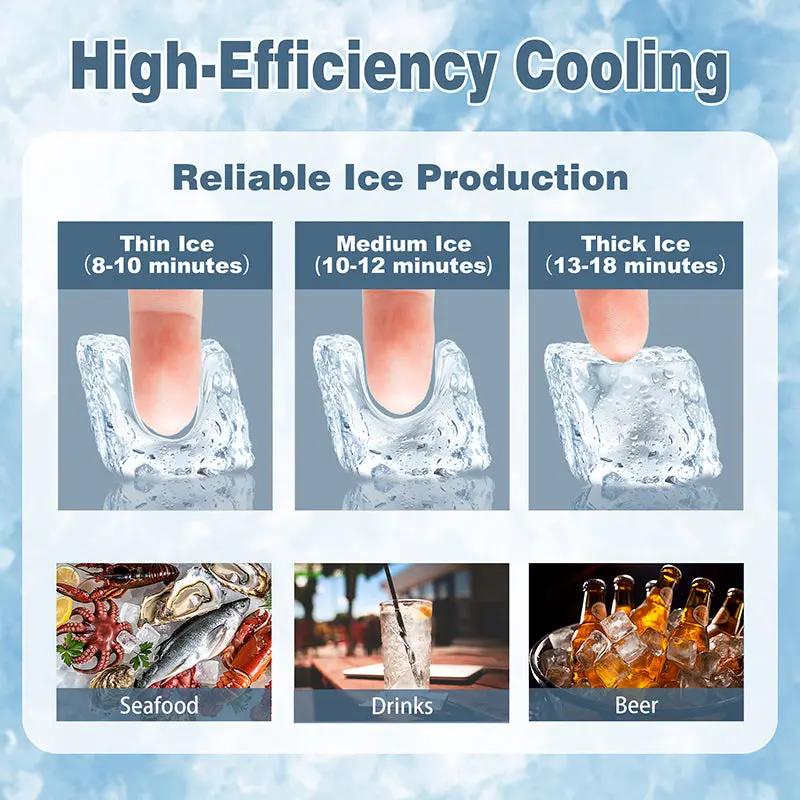 Upgraded Commercial Ice Maker Machine,GSEICE SY90 110V Ice Maker Machine 90LBS/24H with 28LBS Bin, Stainless Steel Automatic Operation Under Counter Ice Machine for Home Bar, Include Water Filter, Scoop, Connection Hose GSEICE