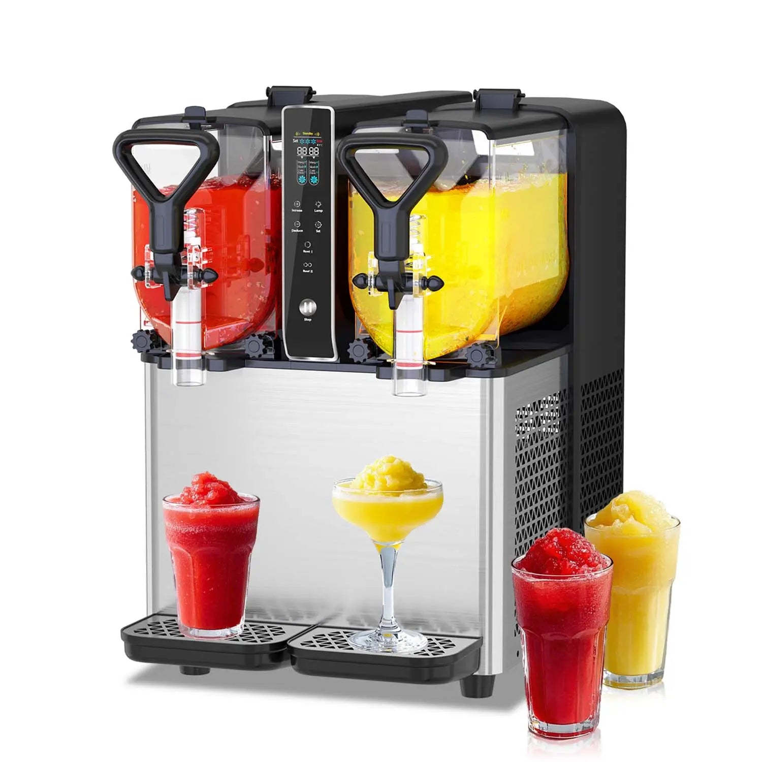 Slushy Machine for Home- No Ice Needed, Dual 1.05-Gallon Tanks