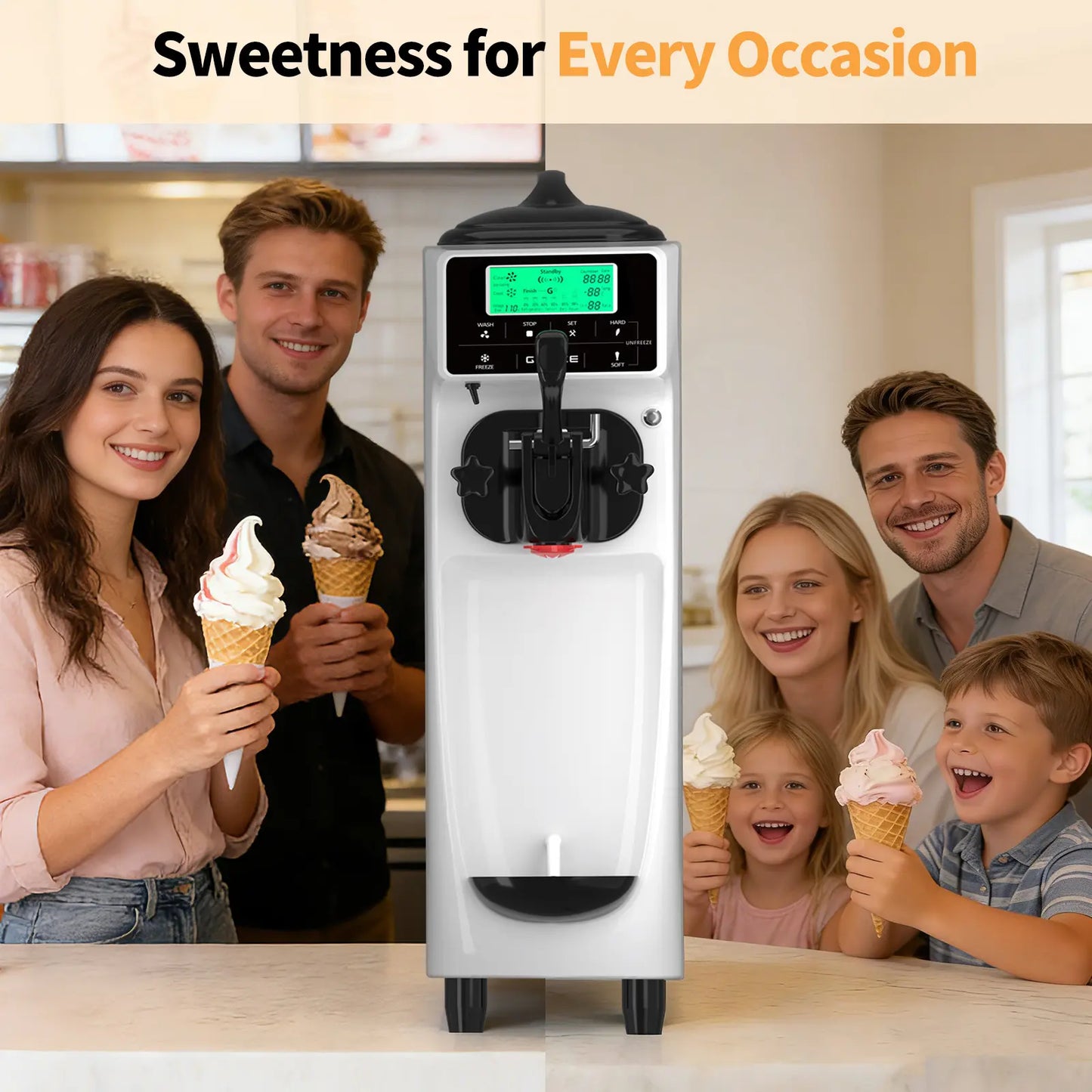 GSEICE countertop soft serve ice cream machine