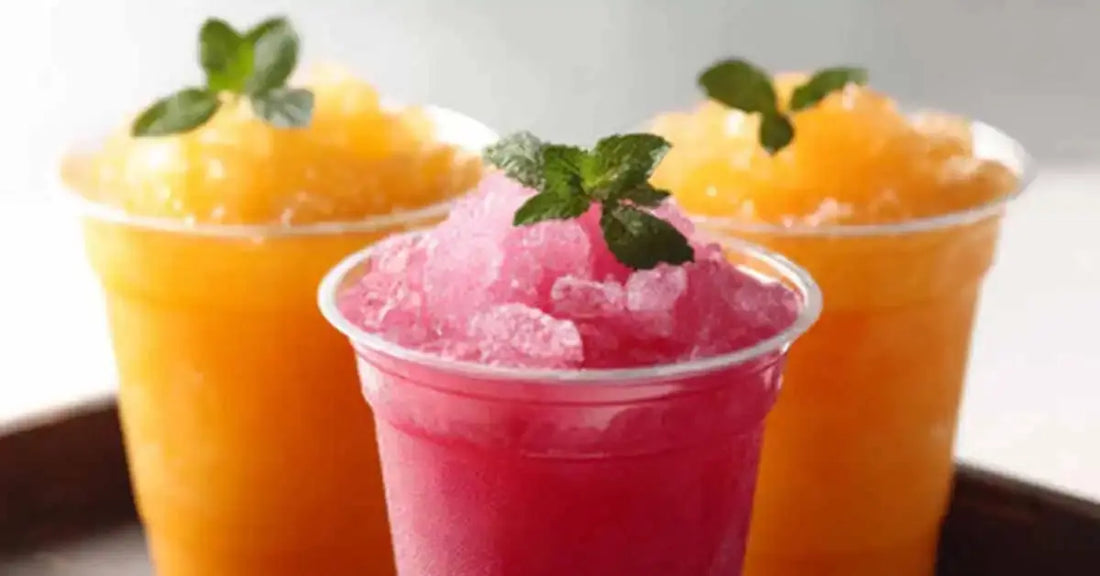 Various flavors of smoothie drinks