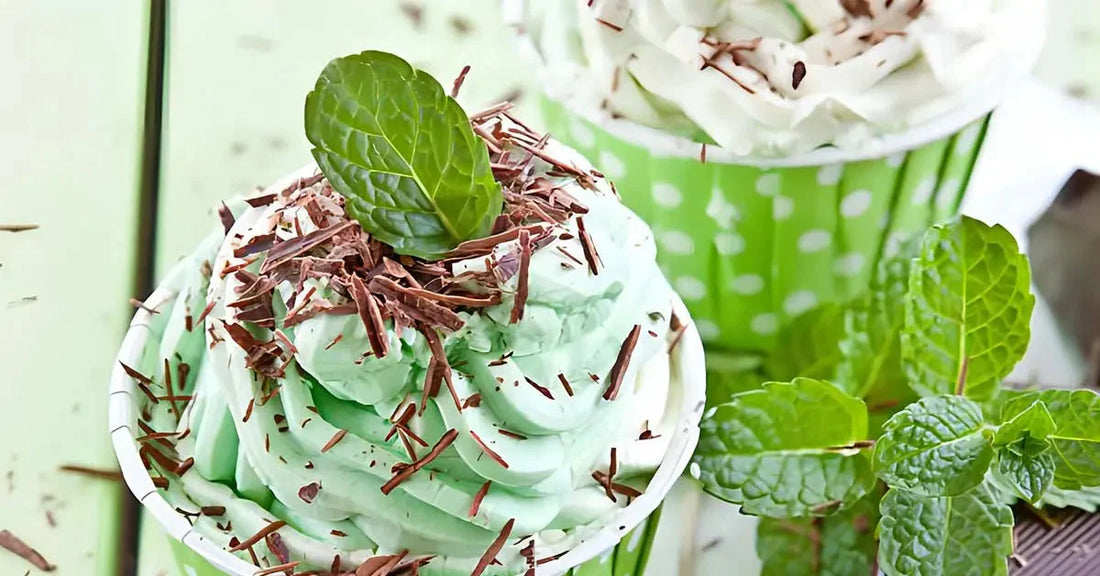 Mint soft-serve ice cream