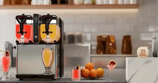 A dual-tank slushy machine