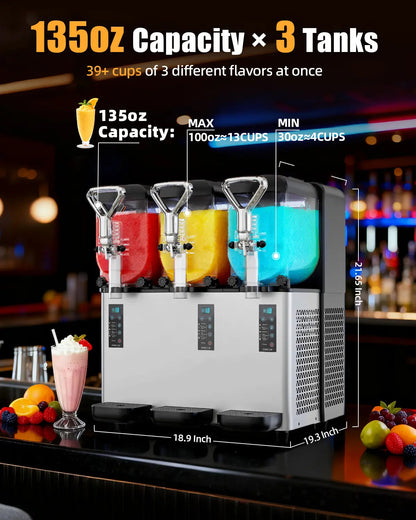 Slush Machine Shop 5-in-1 Commercial Slushy Machine for Slush, Cocktails, and Milkshake ...