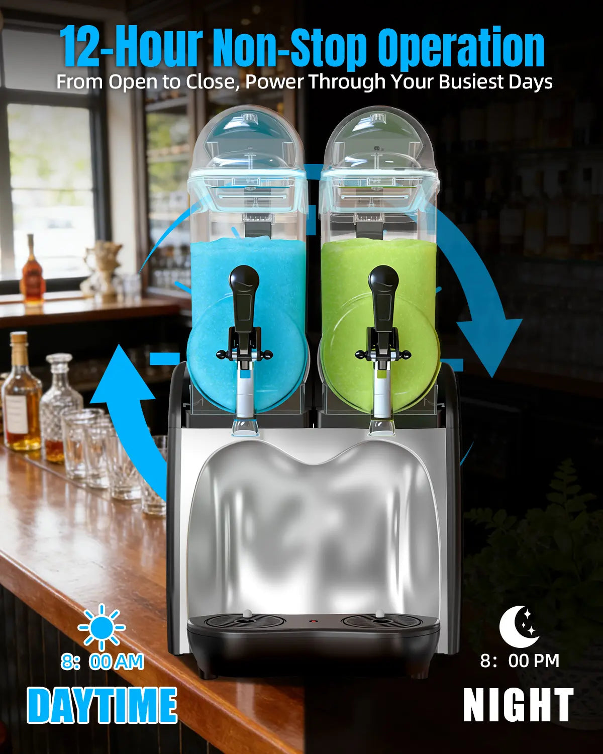 2-Tank 9.5 Gal Slushy Machine for Restaurants
