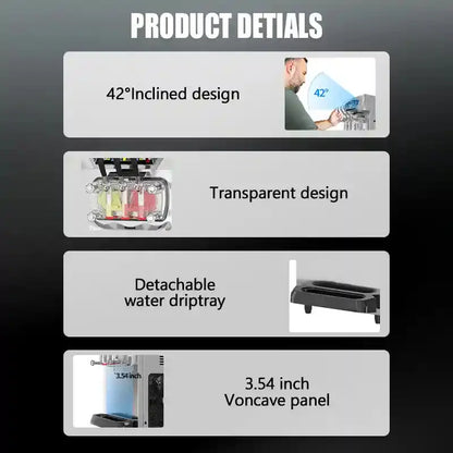 GSEICE BJK288S-Z 2500W Commercial Ice Cream Maker,6.8-8.4 Gal/H Yield, 2500W Countertop Soft Serve Machine w/ 2*2.1 Gal Hopper 0.53 Gal Cylinders LCD Panel Puffing Shortage Alarm, Frozen Yogurt ACAI Maker for Restaurant Snack Bar GSEICE