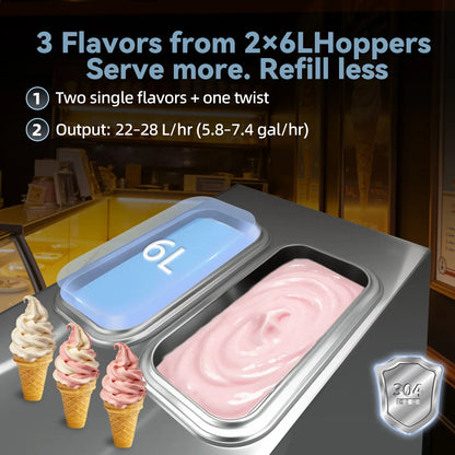 BJK218 Countertop Soft Serve Ice Cream Machine