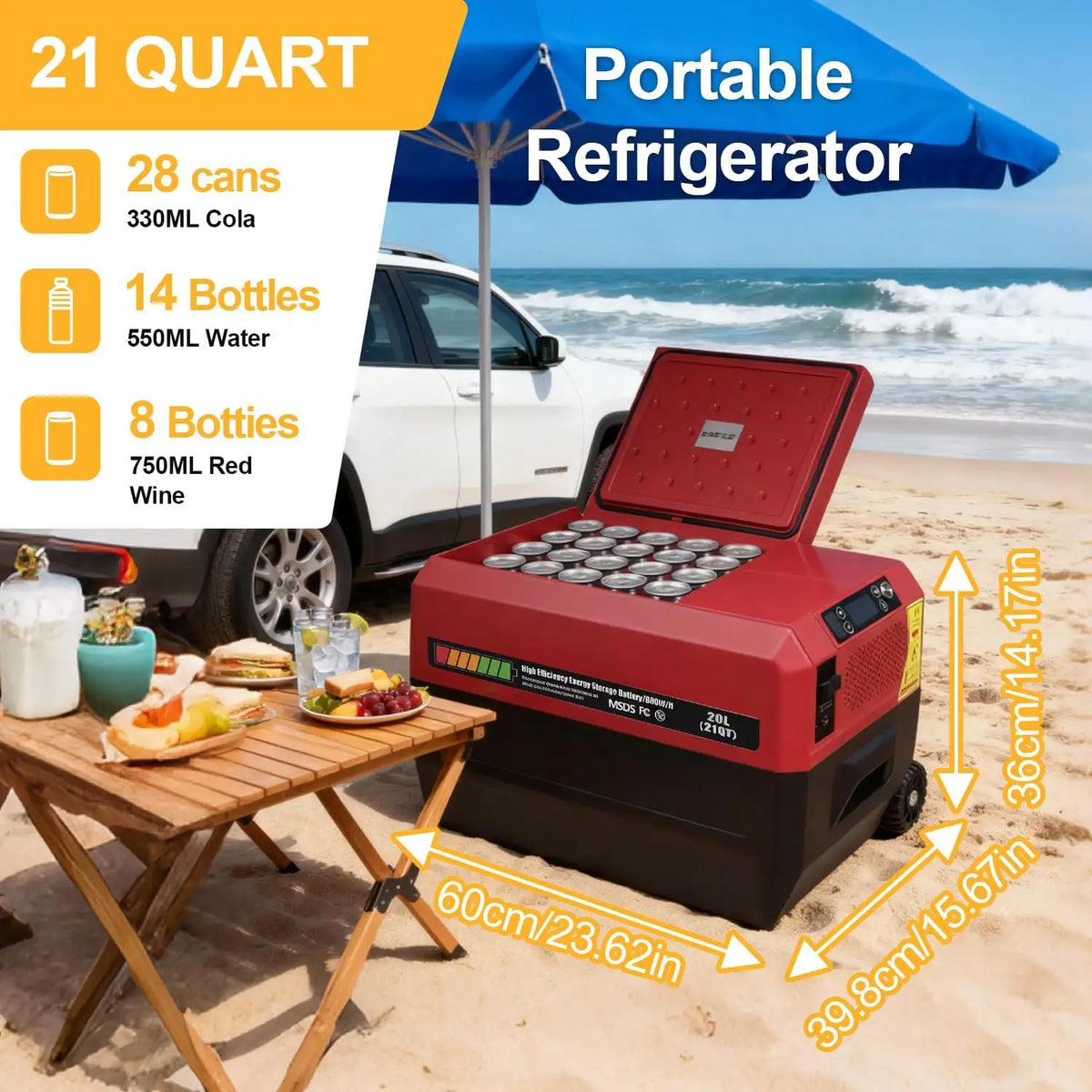 0.8KWH Battery Powered Camping Refrigerator