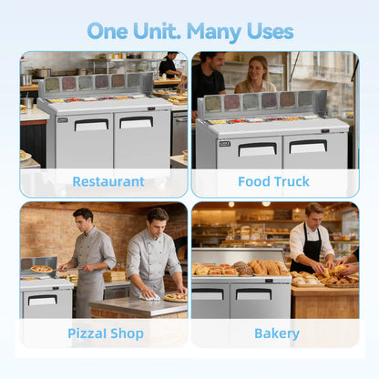 Commercial Stainless Steel Salad Bar Refrigerator