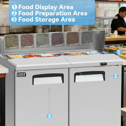 12.71 Cu.Ft Stainless Steel Salad Bar Refrigerator
