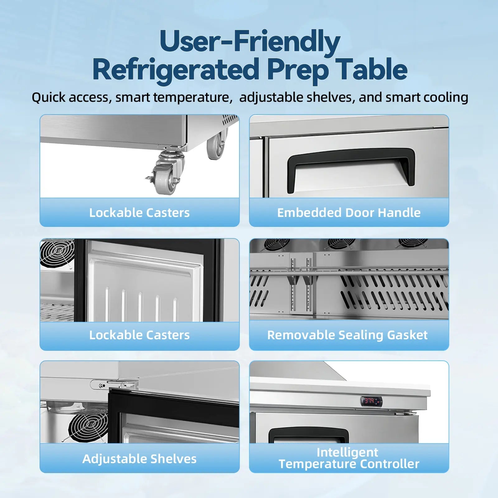 Commercial Stainless Steel Kitchen Refrigerator