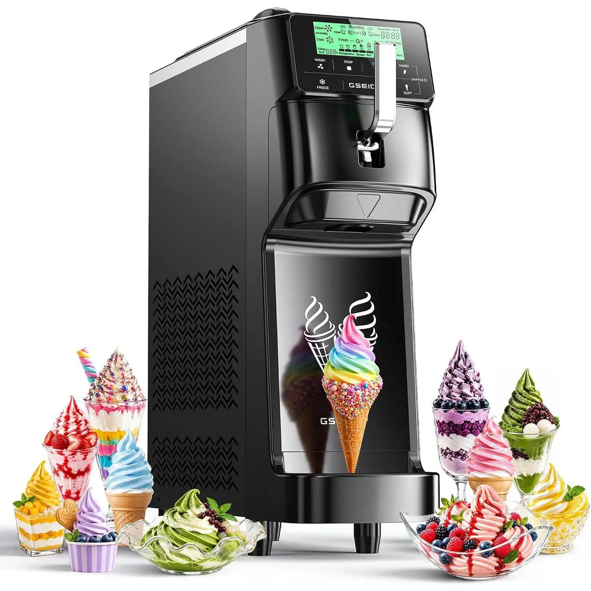 GSEICE Commercial Soft Serve Ice Cream Maker Machine