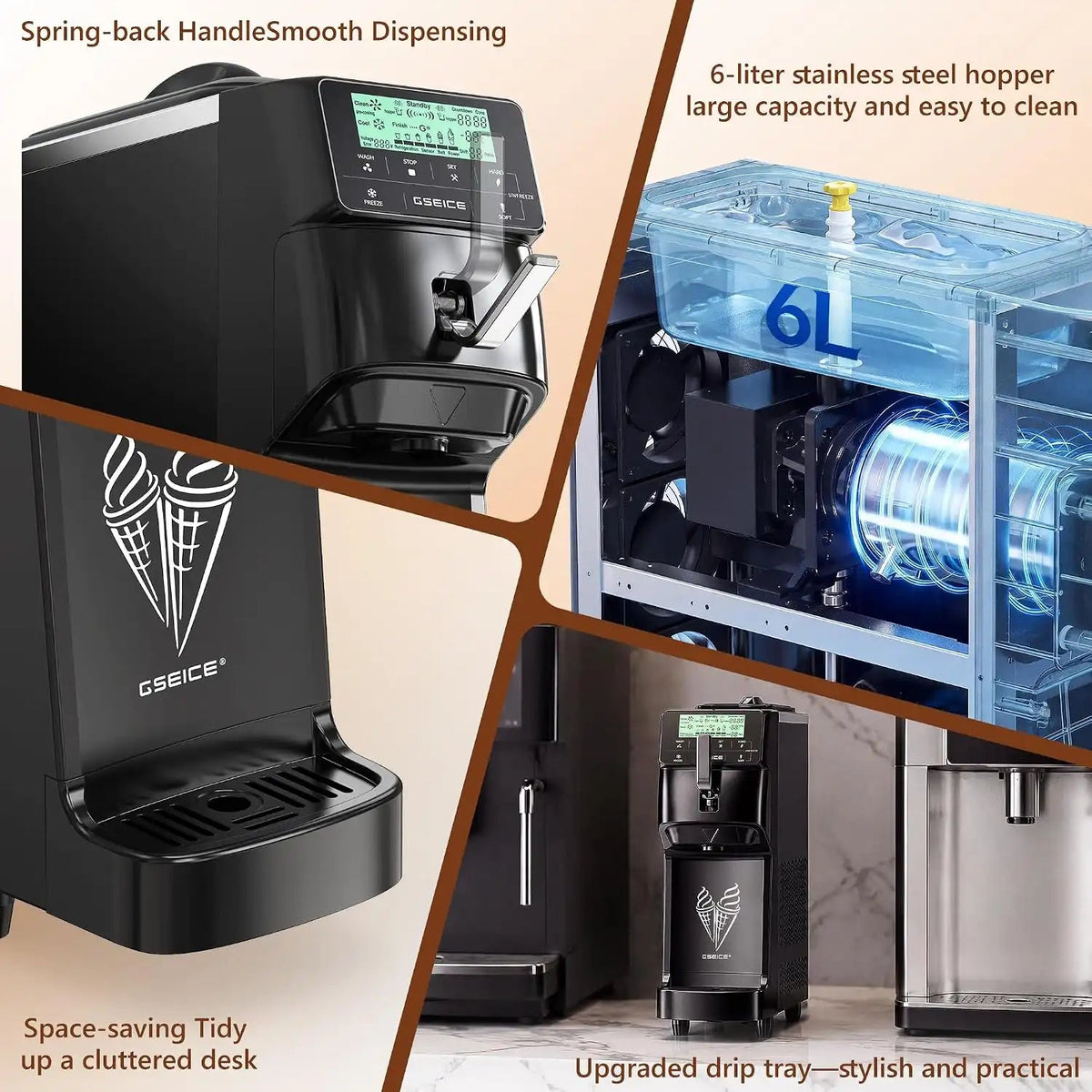 Auto-Clean & Pre-Cool Soft Serve Ice Cream Maker