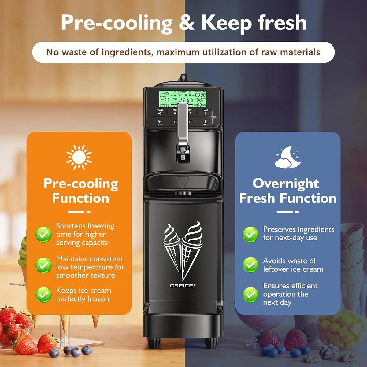 Commercial Soft Serve Ice Cream Maker Machine for Restaurant