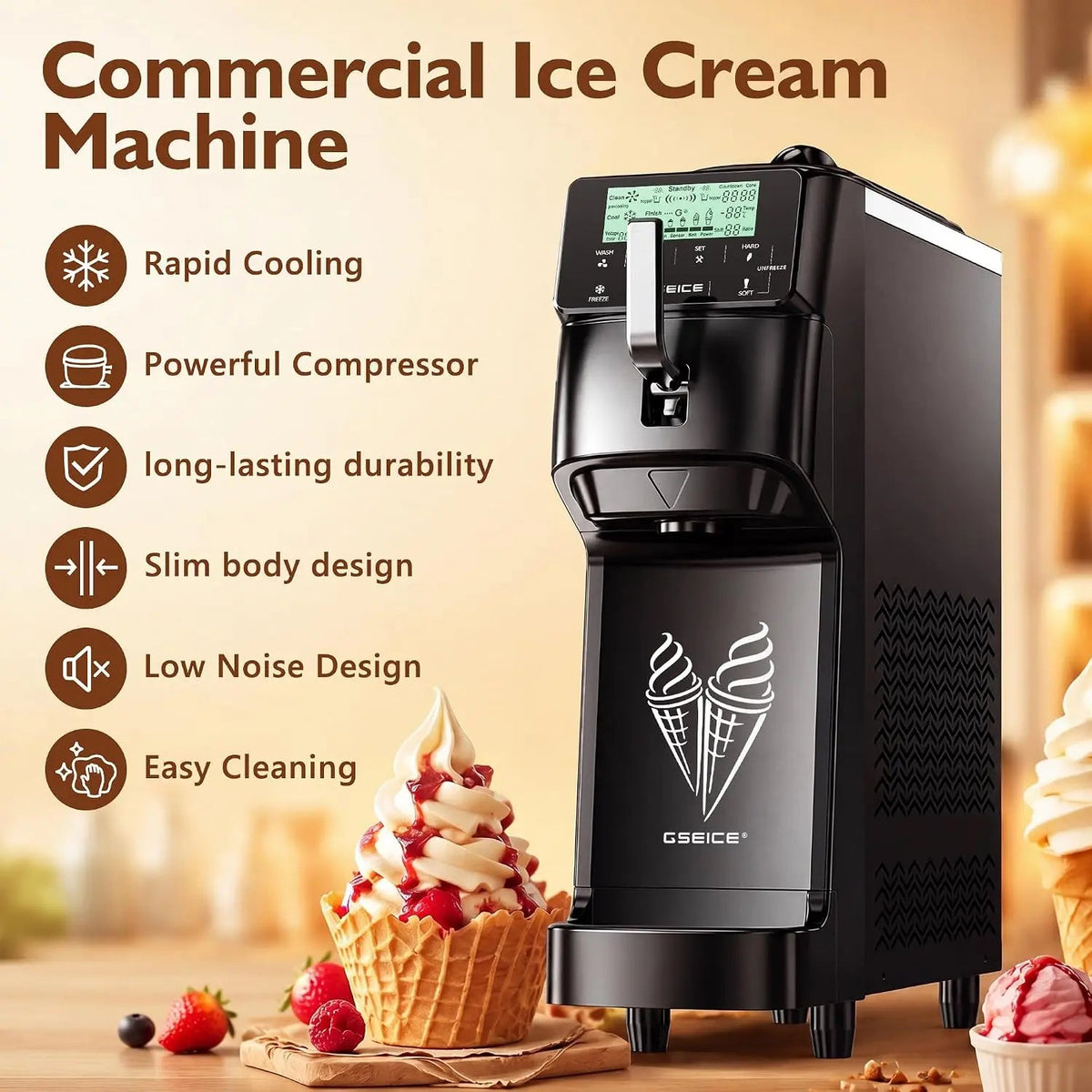 Soft Serve Ice Cream Maker for Café