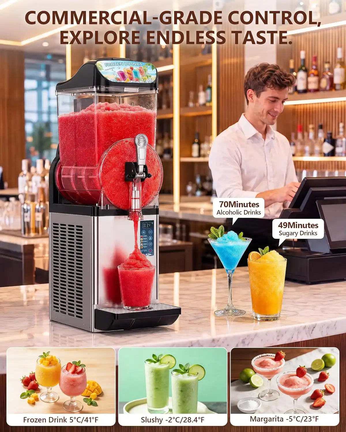 Single Tank Frozen Drink Maker for Bars