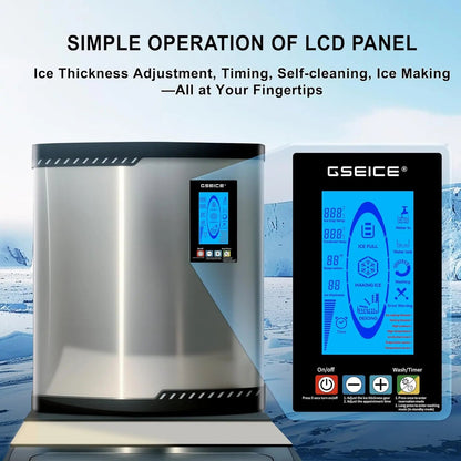Self-Cleaning Commercial Ice Maker Machine