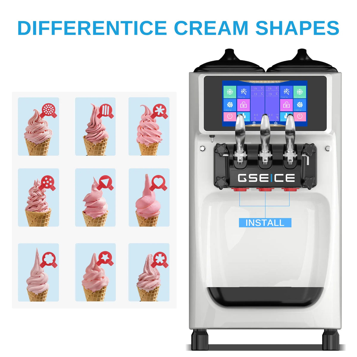 Frozen Commercial Soft Serve Ice Cream Machine