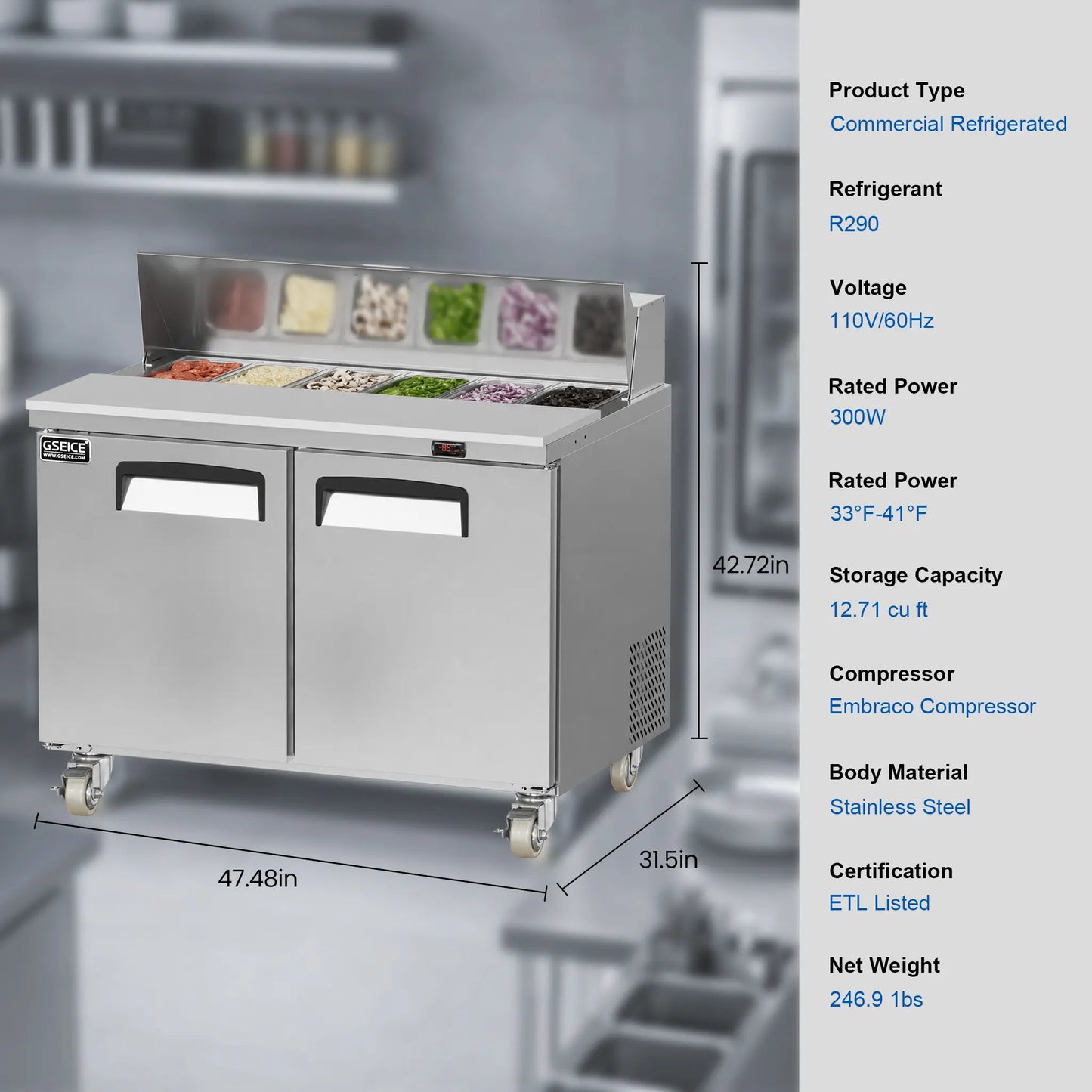 refrigerated prep table