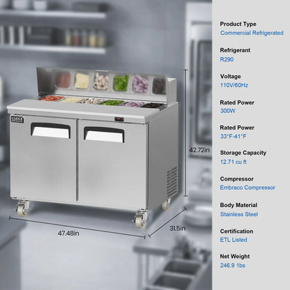 refrigerated prep table