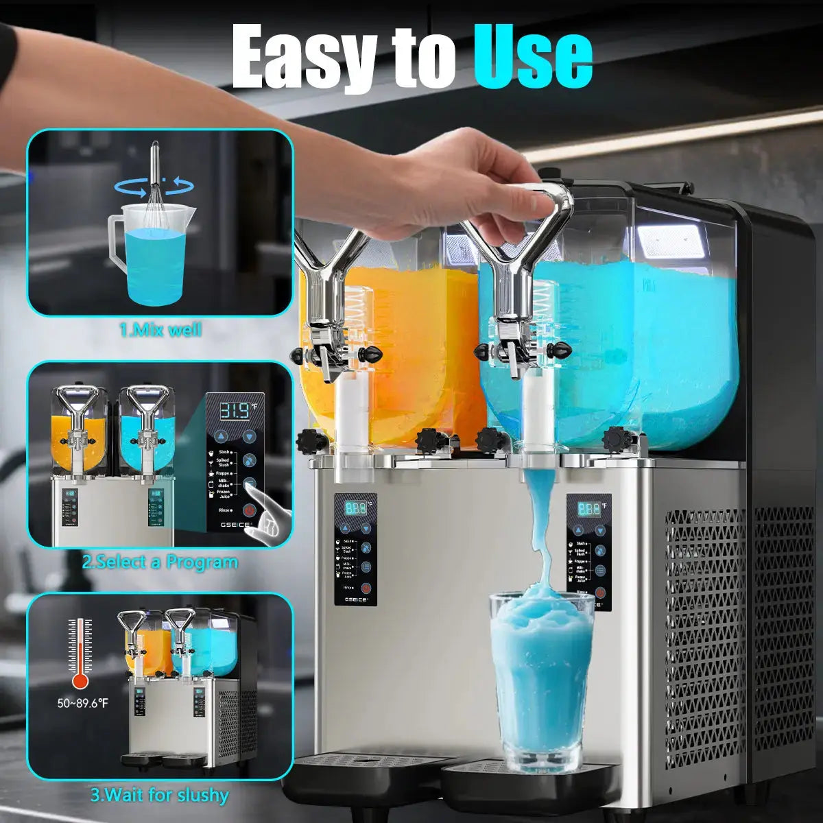 Slushy Machine for Home and Business with Quick Cooling System – GSEICE