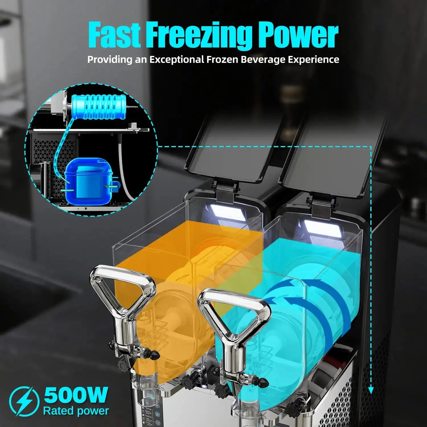 slush machine with fast freezing power