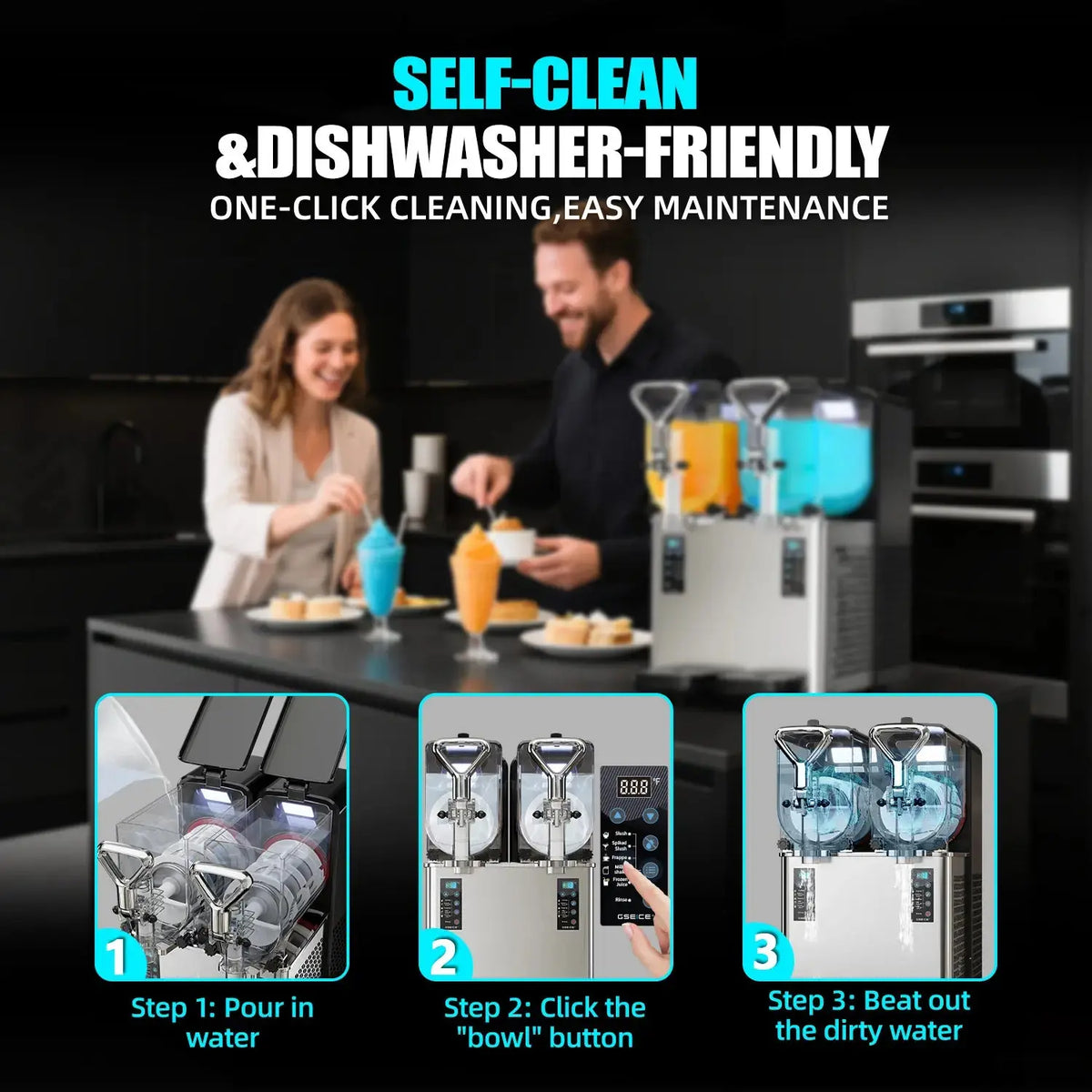 Slush Machine Handle Slushy Machine for Home and Business with Quick Cooling System – GSEICE