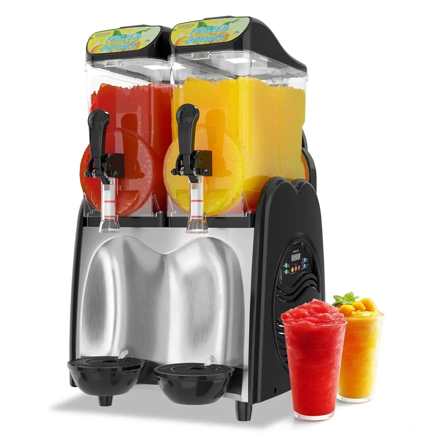 GSEICE Best Commercial Slushy Machine with 4 Gal x 2 Tank