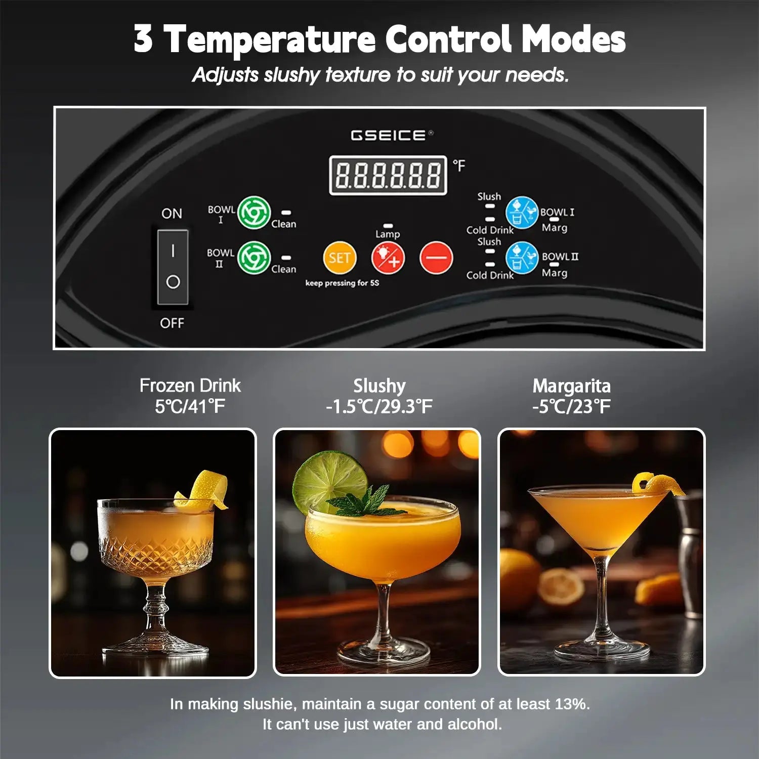 GSEICE Best Commercial Slushy Machine Control Panel