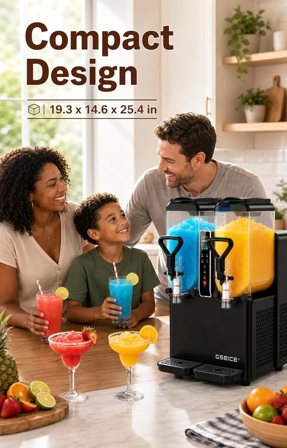 4.23Gal 2-Tank Margarita Smoothie Frozen Drink Maker