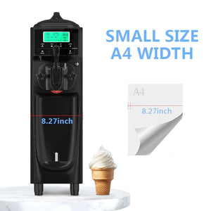 GSEICE ST16RE Commercial Ice Cream Maker,3.2 to 4.2 Gal/H Yield, Countertop Soft Serve Machine with 1.6 Gal Hopper Puffing Shortage Alarm Pre-cooling, Frozen Yogurt Maker for Home - GSEICE
