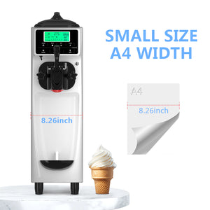 GSEICE ST16RE Commercial Ice Cream Maker,3.2 to 4.2 Gal/H Yield, Countertop Soft Serve Machine with 1.6 Gal Hopper Puffing Shortage Alarm Pre-cooling, Frozen Yogurt Maker for Home