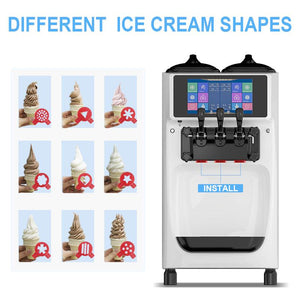 GSEICE ST16EWR Commercial Ice Cream Maker, 4.2 to 4.7 Gal/H Yield,1050